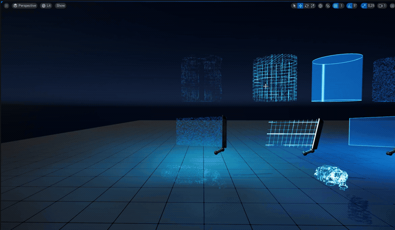 Holographic gameplay effect