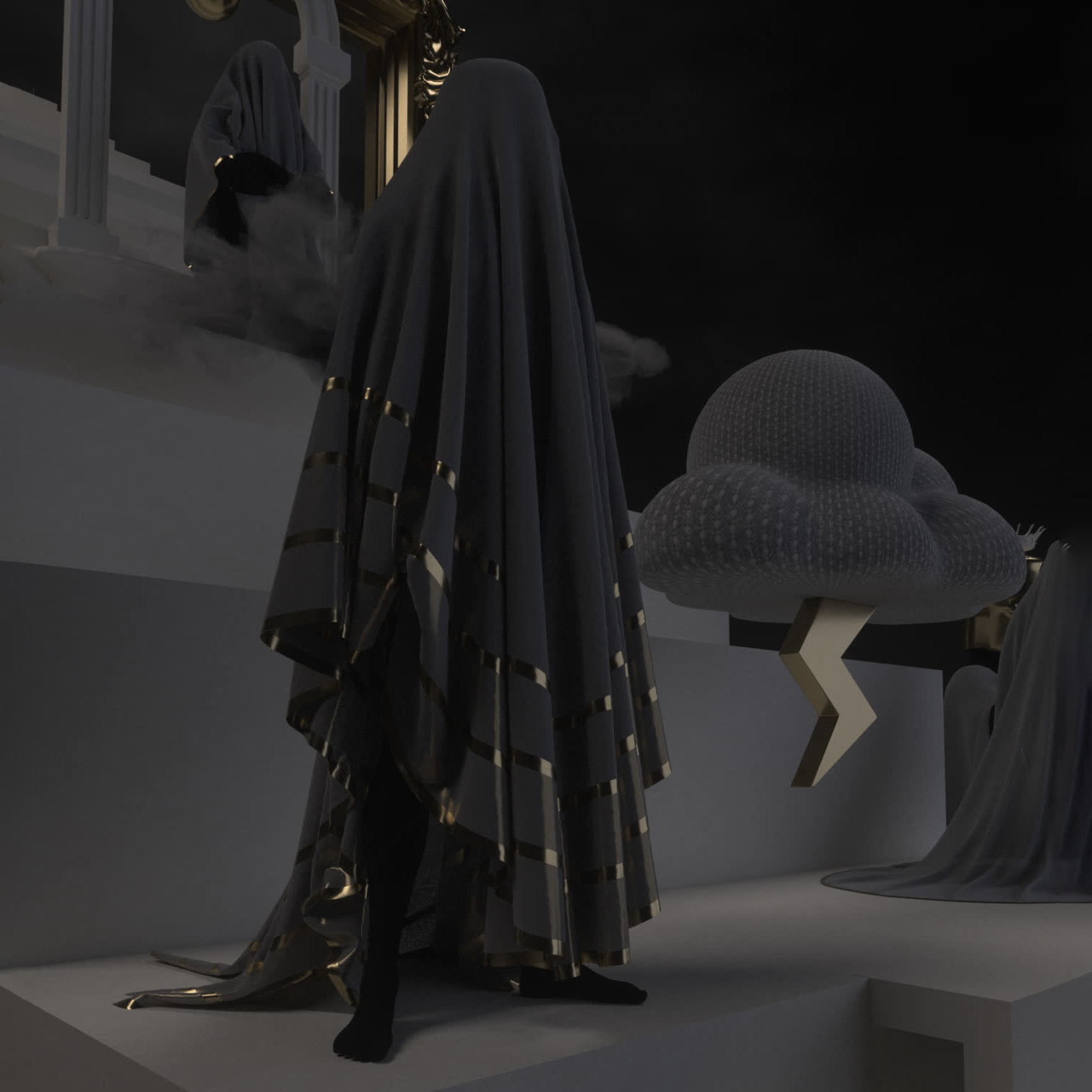 Golden ram square artwork render