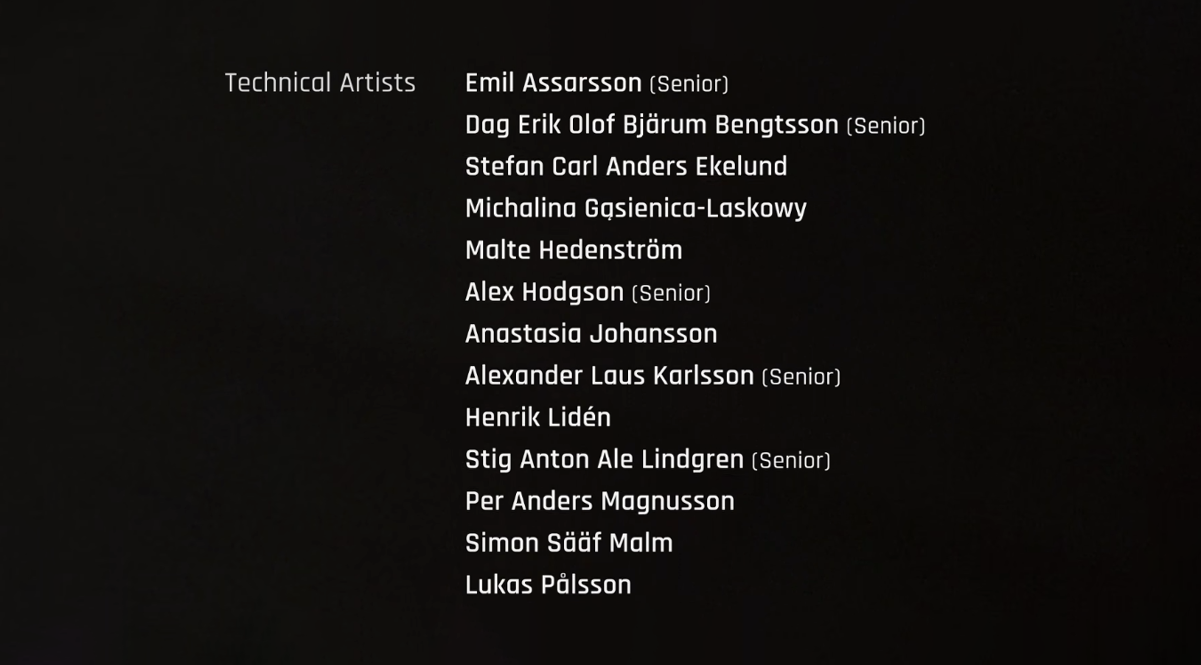 Henrik Lidén listed in the 007 First Light end credits